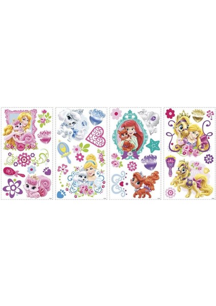 Roommates RMK2466SCS Prensesler ve Evcil Hayvanları Duvar Sticker