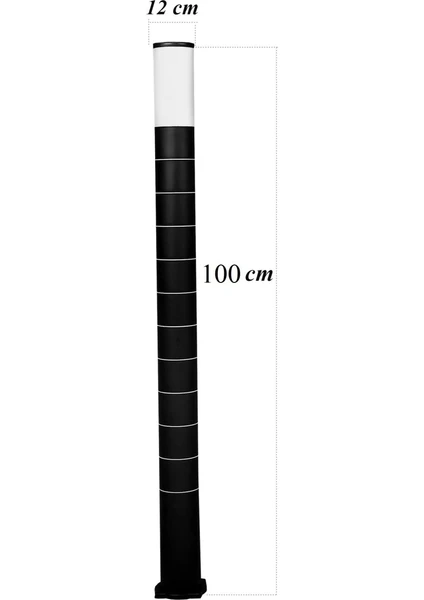 SekaTech Zita Bahçe Çim Duvar Aydınlatma Kule Armatür 80 cm Siyah IP54 Dış Mekan E27 Duylu