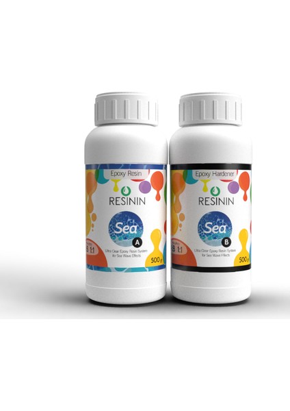 Sea A+B Deniz Dalgası Efekti Için Şeffaf Epoksi Reçine 1 kg