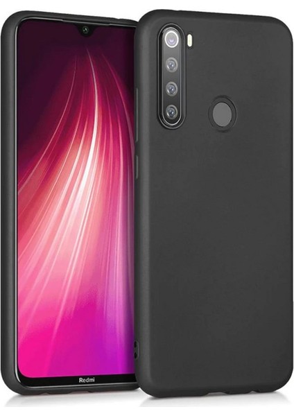 Xiaomi Redmi Note 8T Kılıf Klasik Mat Renkli Yumuşak Premier Silikon + Cam Ekran Koruyucu Siyah