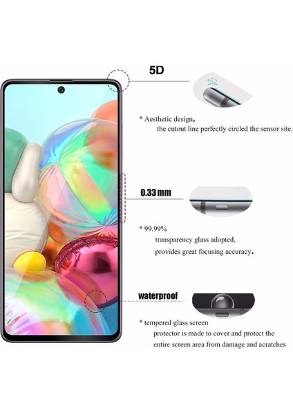 Samsung Galaxy A71 Tam Kaplayan Tamperli Cam Ekran Koruyucu Curved Kırılmaz Kenar fırsatları