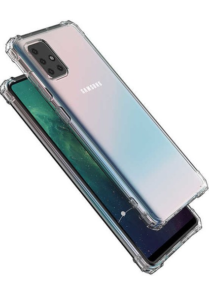 Samsung Galaxy A51 Uyumlu Darbe Emici Silikon Kılıf Şeffaf