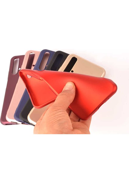 Huawei Nova 5T - Honor 20 Kılıf Klasik Mat Renkli Yumuşak Premier Silikon + Cam Ekran Koruyucu Rose Gold fiyatları