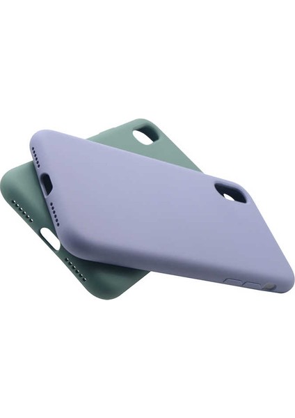 Apple iPhone X Kılıf Silk Silikon + Cam Ekran Koruyucu Midnight Green