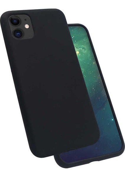 Apple iPhone 11 Kılıf Silk Silikon + Cam Ekran Koruyucu Siyah fiyatları