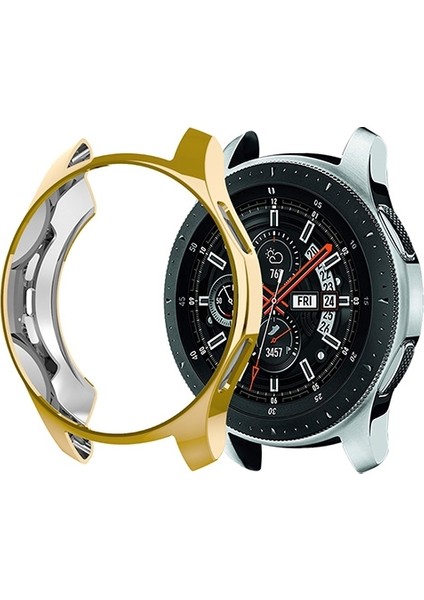 Samsung Watch 46 mm Lazer Kaplama Slim Silikon Bumber Kılıf - Gold