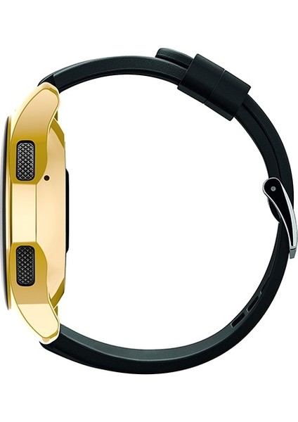 Samsung Watch 46 mm Lazer Kaplama Slim Silikon Bumber Kılıf - Gold