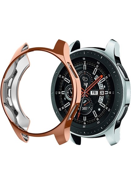 Samsung Watch 46 mm Lazer Kaplama Slim Silikon Bumber Kılıf - Rose Gold