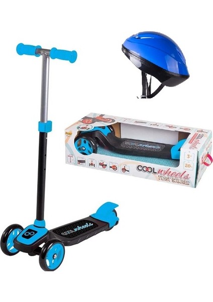 Cool Wheels 3 Tekerlekli Twist Mavi Scooter + Kask