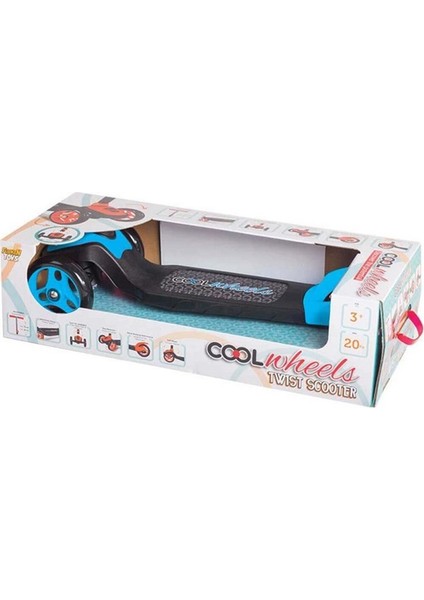 Cool Wheels 3 Tekerlekli Twist Mavi Scooter + Kask