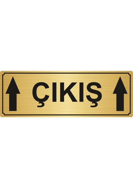 Çıkış Yönlendirme Levhası Yukarı 7 x 20 cm Altın Renk