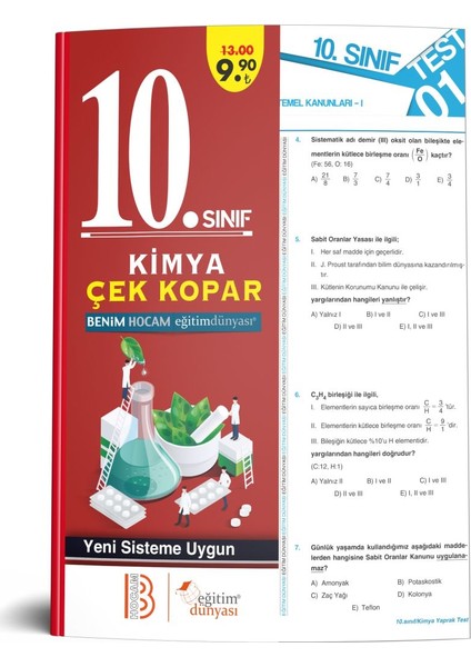 Eğitim Dünyası & Benim Hocam Yayınları - 10. Sınıf Kimya Çek Kopar Yaprak Test