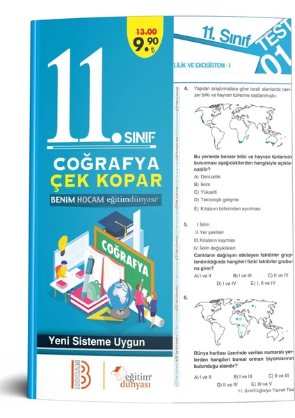 Eğitim Dünyası & Benim Hocam Yayınları - 11. Sınıf Coğrafya Çek Kopar Yaprak Test