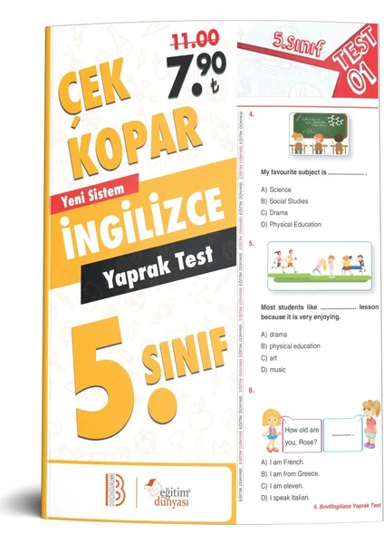 Eğitim Dünyası & Benim Hocam Yayınları - 5. Sınıf Ingilizce Çek Kopar Yaprak Test