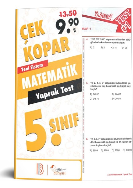 Eğitim Dünyası & Benim Hocam Yayınları - 5. Sınıf Matematik Çek Kopar Yaprak Test