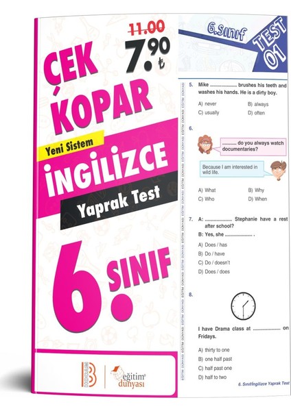 Eğitim Dünyası & Benim Hocam Yayınları - 6. Sınıf Ingilizce Çek Kopar Yaprak Test