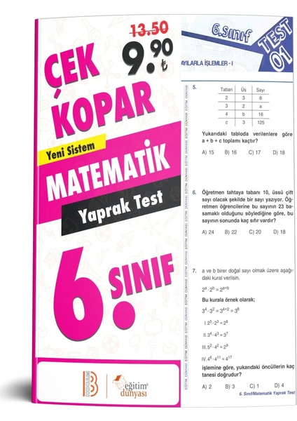 Eğitim Dünyası & Benim Hocam Yayınları - 6. Sınıf Matematik Çek Kopar Yaprak Test