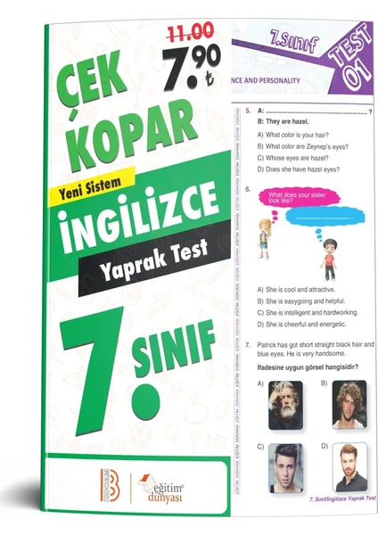 Eğitim Dünyası & Benim Hocam Yayınları - 7. Sınıf Ingilizce Çek Kopar Yaprak Test