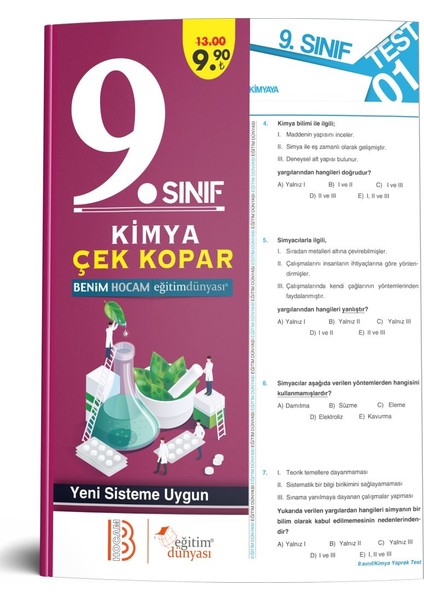 Eğitim Dünyası & Benim Hocam Yayınları - 9. Sınıf Kimya Çek Kopar Yaprak Test