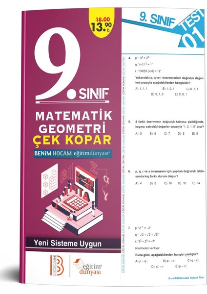 Eğitim Dünyası & Benim Hocam Yayınları - 9. Sınıf Matematik Çek Kopar Yaprak Test