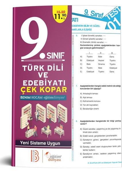 Eğitim Dünyası & Benim Hocam Yayınları - 9. Sınıf Türk Dili ve Edebiyatı Çek Kopar Yaprak Test