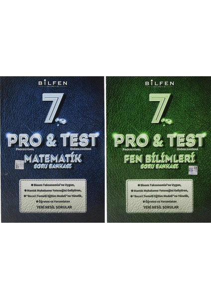 Bilfen Yayınları 7. Sınıf Pro & Test Matematik Fen Soru Bankası Seti