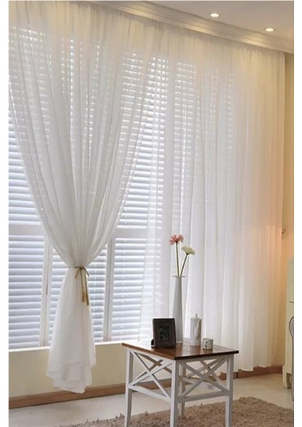 Ekru Kırık Beyaz Düz Tül 170 x 250