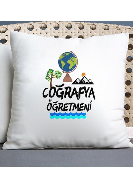 Coğrafya Öğretmeni Temalı Yastık