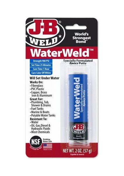 JB Weld Water Weld Güçlü Suya Dayanıklı Delik Tıkayıcı Epoksi Hamur