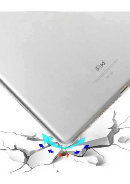Apple iPad 7.Nesil 10.2 2019 Soft TPU Kalem Koymalı Silikon Kılıf - Şeffaf