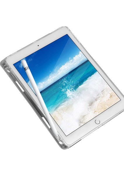 Apple iPad 7.Nesil 10.2 2019 Soft TPU Kalem Koymalı Silikon Kılıf - Şeffaf