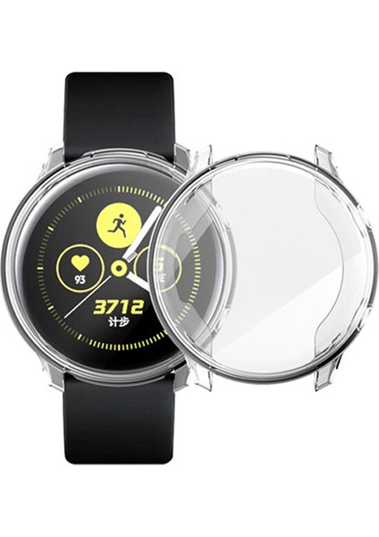 Samsung Galaxy Watch Active 2 44 mm Önü Kapalı Tasarım Silikon Kılıf - Şeffaf