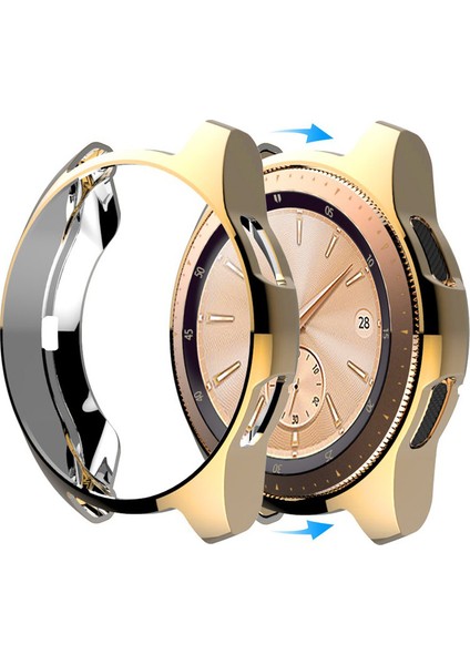 Samsung Galaxy Watch 46 mm Önü Açık Tasarım Silikon Kılıf - Gold
