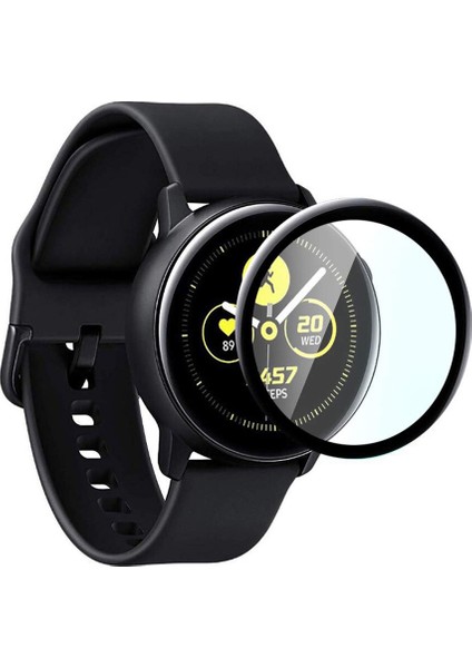 Samsung Galaxy Watch Active 2 44 mm Tam Kaplayan Kavisli 3D Ekran Koruyucu Pet Film - Siyah fiyatları