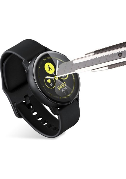 Samsung Galaxy Watch Active 2 44 mm Tam Kaplayan Kavisli 3D Ekran Koruyucu Pet Film - Siyah indirimleri