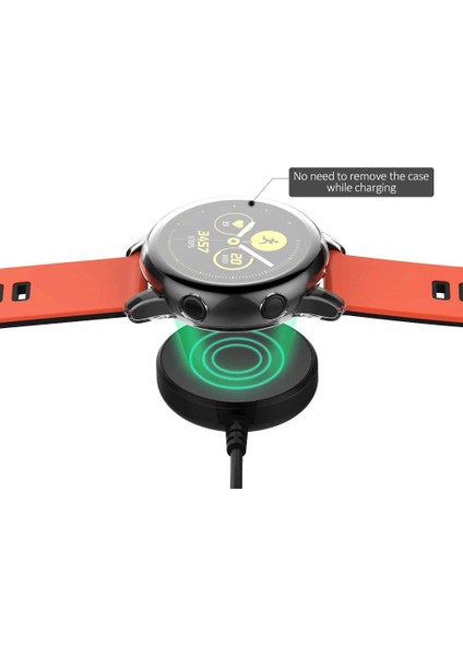 Samsung Galaxy Watch Active 2 40 mm için Manyetik Şarj Aygıtlı USB Kablo 1 mt Siyah - AL2414