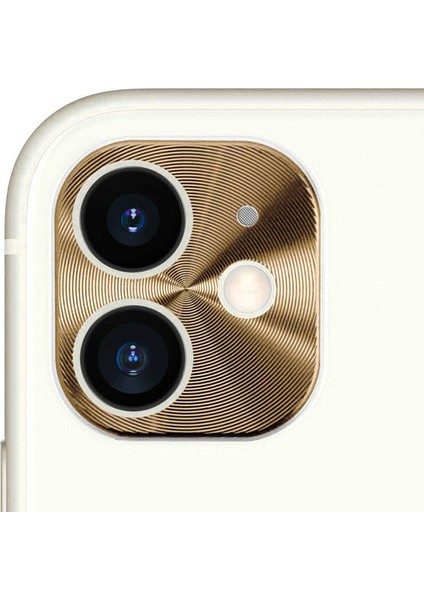 Apple iPhone 11 Kamera Lens Koruma Halkası - Kapalı Tasarım - Gold