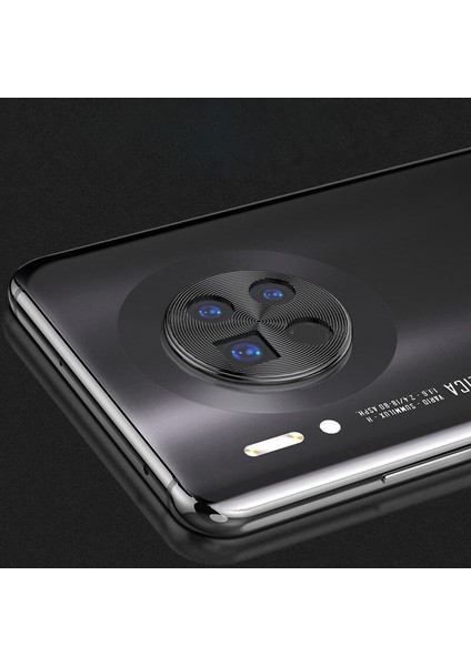 Huawei Mate 30 Kamera Lens Koruma Halkası - Kapalı Tasarım - Siyah