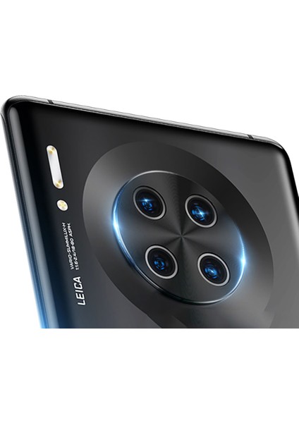 Huawei Mate 30 Pro Kamera Lens Koruma Halkası - Kapalı Tasarım - Siyah