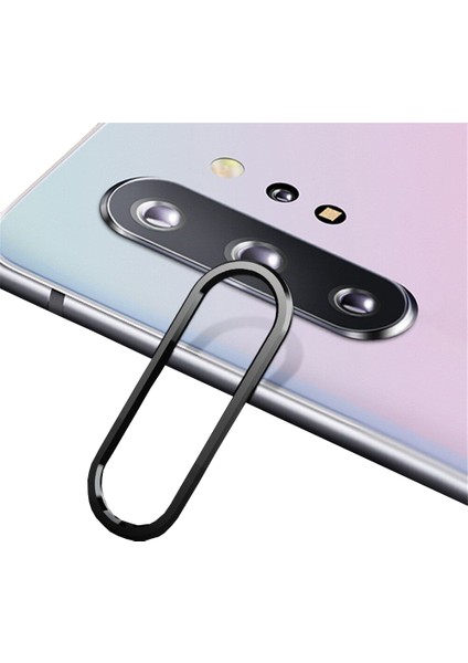 Samsung Galaxy Note 10 Plus Kamera Lens Koruma Halkası - Açık Tasarım - Siyah