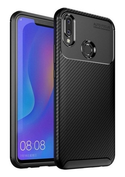 Tekno Grup Huawei Honor Play Kılıf Karbon Desenli Lux Negro Silikon Siyah