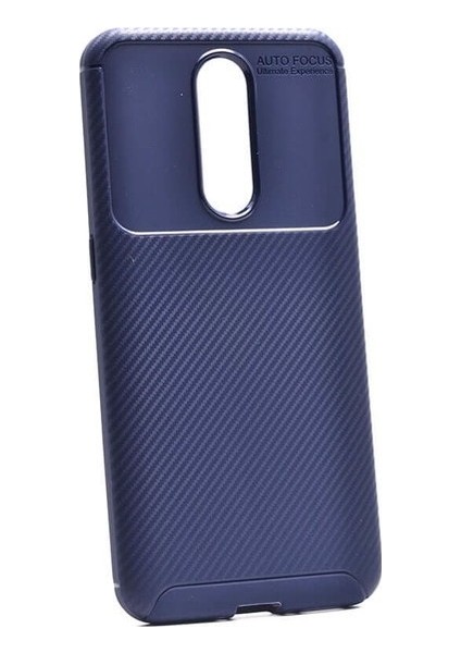 Oppo RX17 Pro Kılıf Karbon Desenli Lux Negro Silikon Lacivert