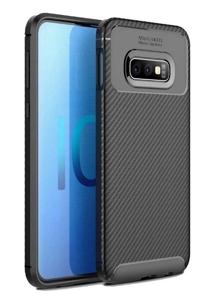 Samsung Galaxy S10e Kılıf Karbon Desenli Lux Negro Silikon Siyah