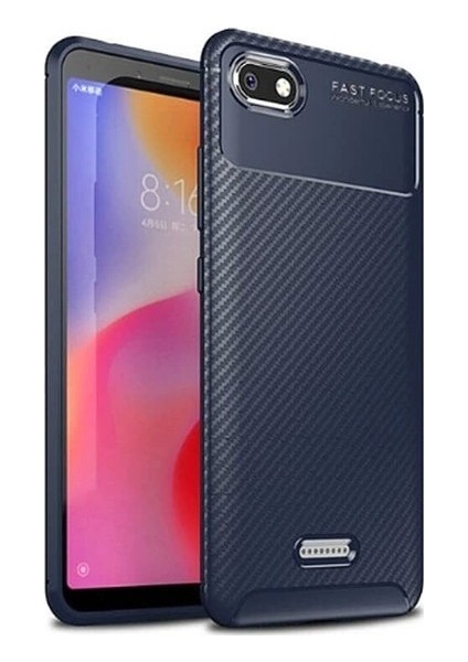 Xiaomi Redmi 6A Kılıf Karbon Desenli Lux Negro Silikon Lacivert