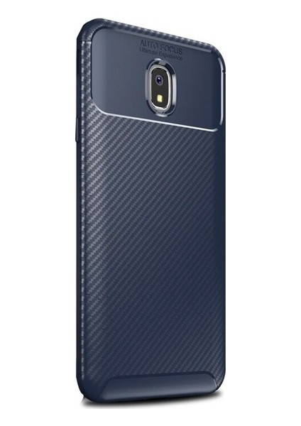 Xiaomi Redmi 8A Kılıf Karbon Desenli Lux Negro Silikon + Nano Ekran Koruyucu Lacivert