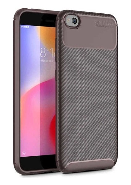 Xiaomi Redmi Go Kılıf Karbon Desenli Lux Negro Silikon Kahverengi