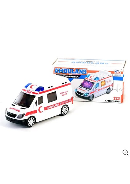 Pilli 3D Işıklı Oyuncak Ambulans Arabası