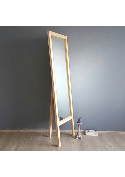 Neostill-Ayaklı Boy Ayna 55*170 Masif Doğal Ahşap A41