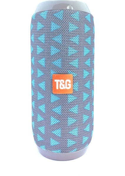 TG117 Silindir Su Geçirmez Bluetooth Hoparlör FM Radyo Açık Mavi Üçgen