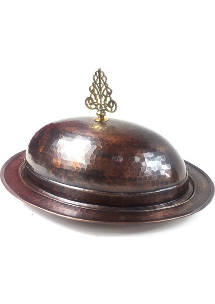 Anatolia Hünkar Şişme Kapak Kayık Bakır Sahan Antik 31cm fiyatları